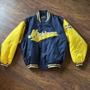 Team Spirit Vtg University Of Michigan Embroidered Team Bomber Jacket Size XL